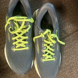 Brooks Charcoal and Lime Athletic Shoes